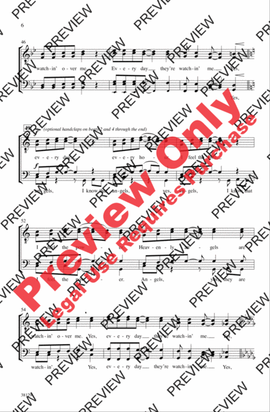 Watchin' Over Me Men's Choir scores gallery preview page 6