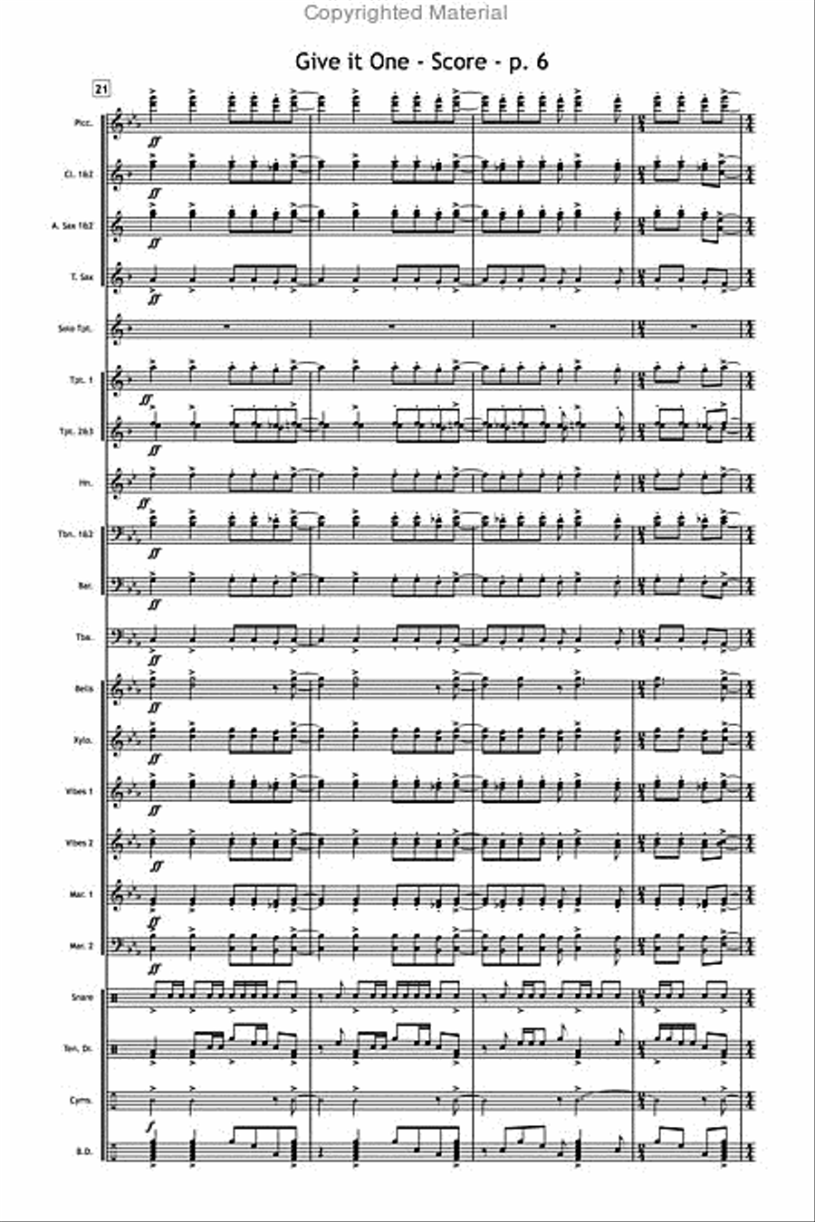 Give It One Marching Band scores gallery preview page 7