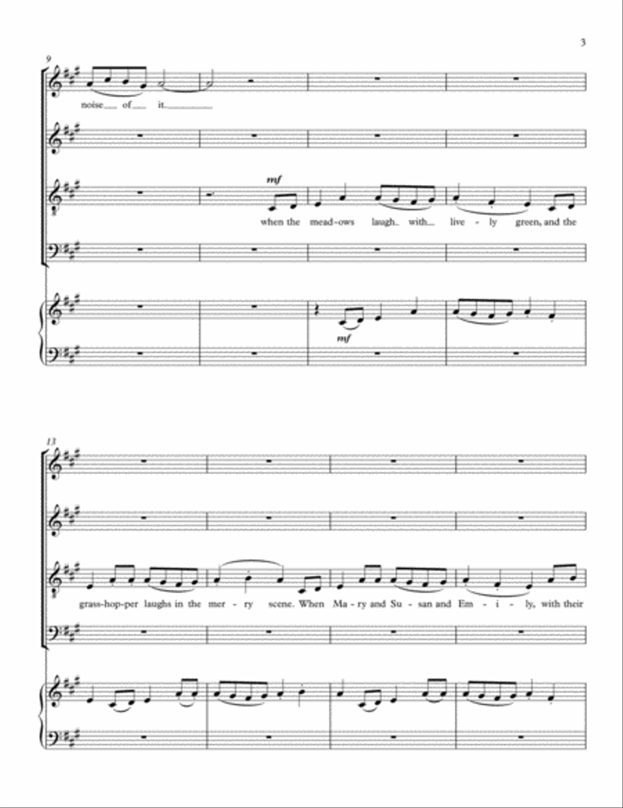 Three Songs of William Blake (Piano reduction) 4-Part scores gallery preview page 3