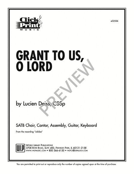Grant to Us O Lord image number null
