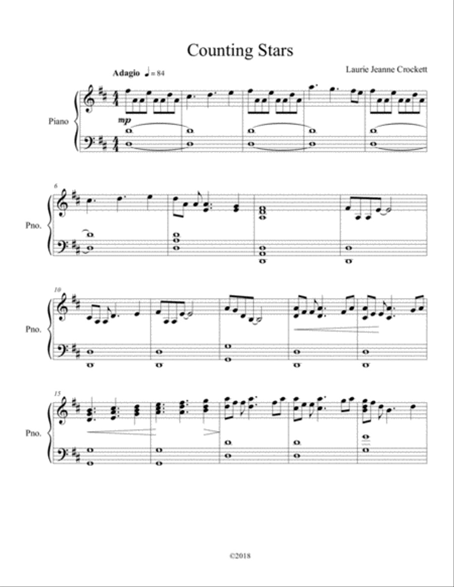 Counting Stars Easy Piano scores gallery preview page 1