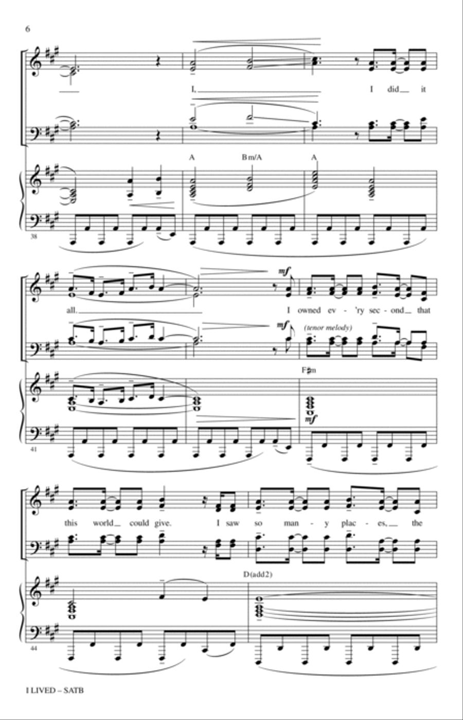 I Lived (arr. Jacob Narverud) 4-Part scores gallery preview page 5