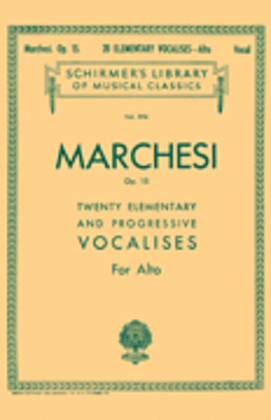 Book cover for 20 Elementary and Progressive Vocalises, Op. 15