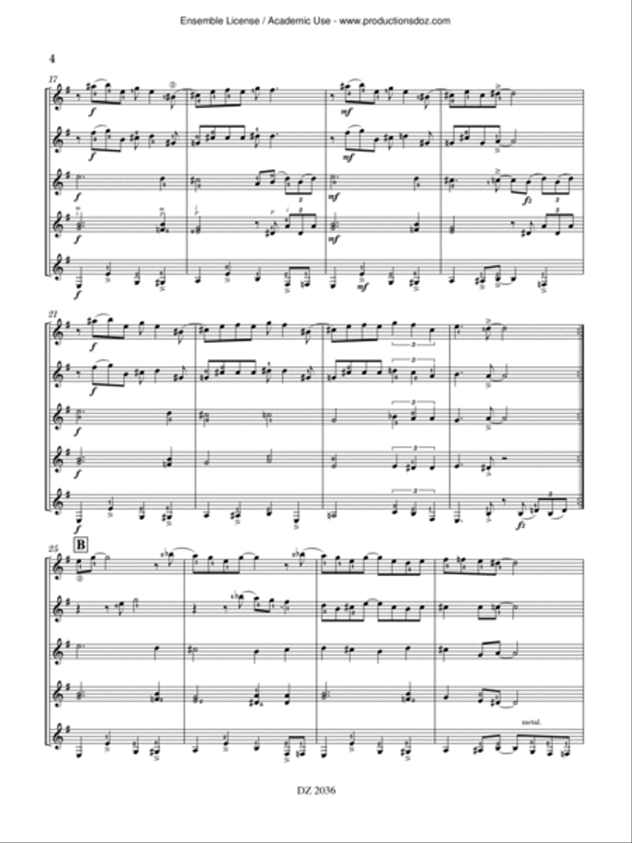Le retour de la panthère bleue Guitar Ensemble scores gallery preview page 4
