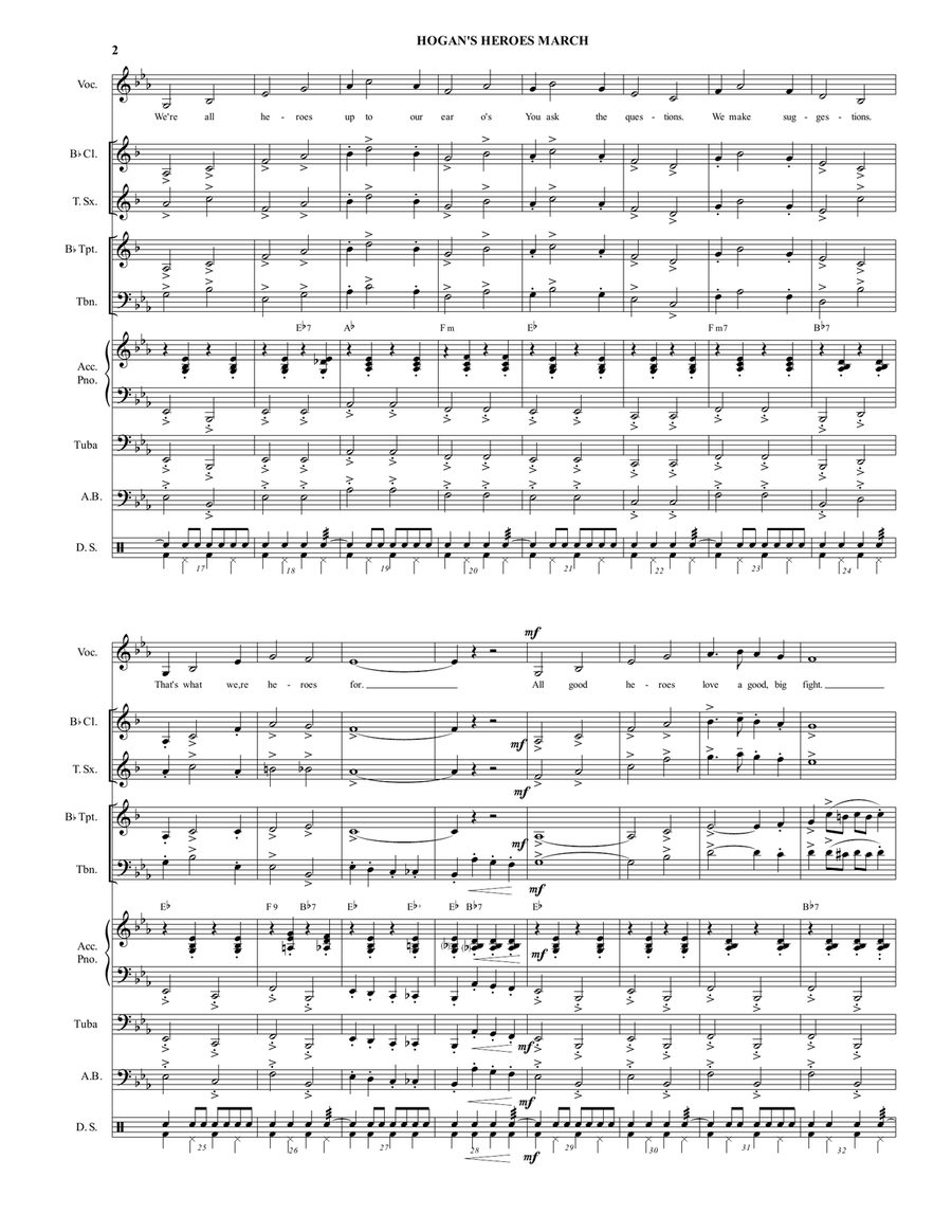 Hogan's Heroes March Large Ensemble scores gallery preview page 2