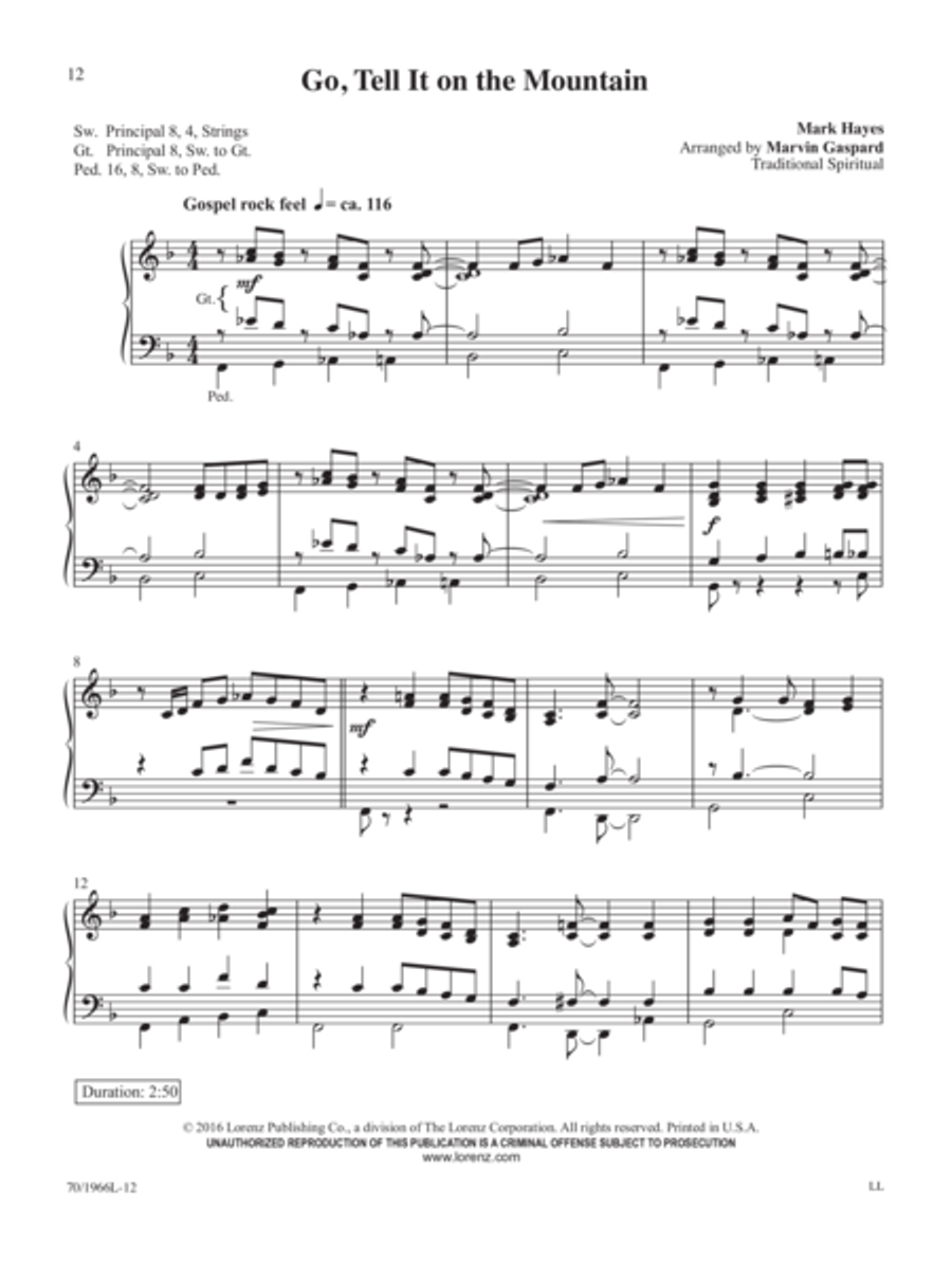 Mark Hayes: Spirituals for Organ Organ Solo scores gallery preview page 6