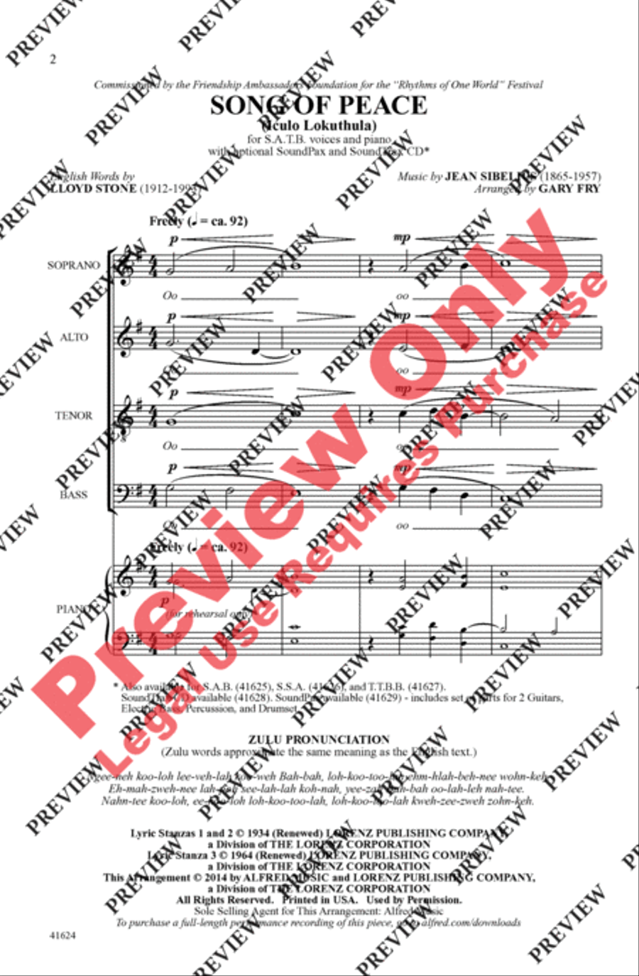 Song of Peace - SoundTrax CD (CD only) Choir scores gallery preview page 2