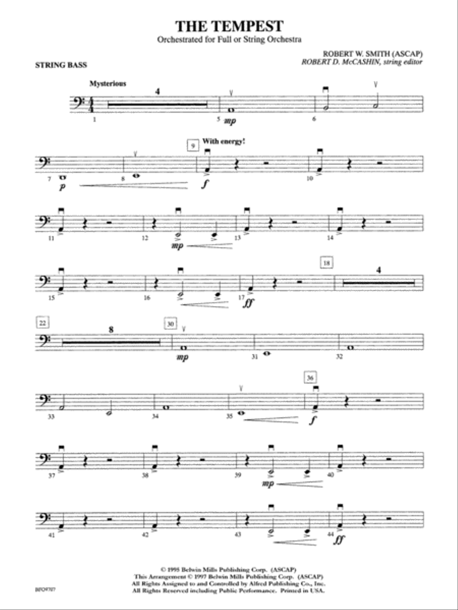 The Tempest: String Bass Full Orchestra scores gallery preview page 1