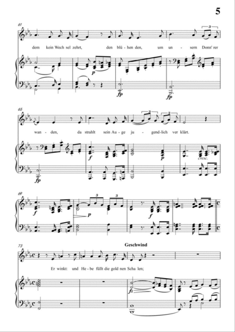 Schubert-Uraniens Flucht(Urania's Flight),D.554 in C for Vocal and Piano Voice scores gallery preview page 6