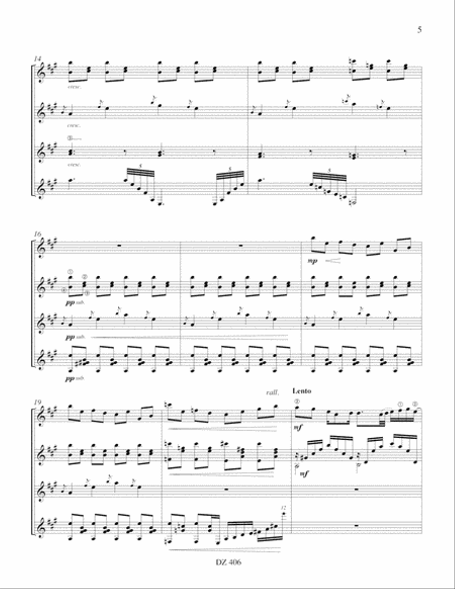 Quando nevica a Trieste Guitar Ensemble scores gallery preview page 5