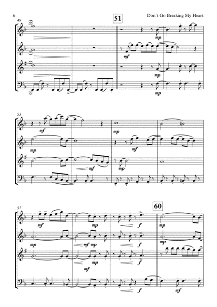 Don't Go Breaking My Heart Small Ensemble scores gallery preview page 6
