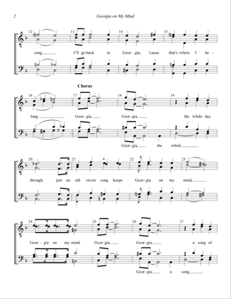 Georgia on My Mind (arr. Steve Jamison) TTBB scores gallery preview page 2