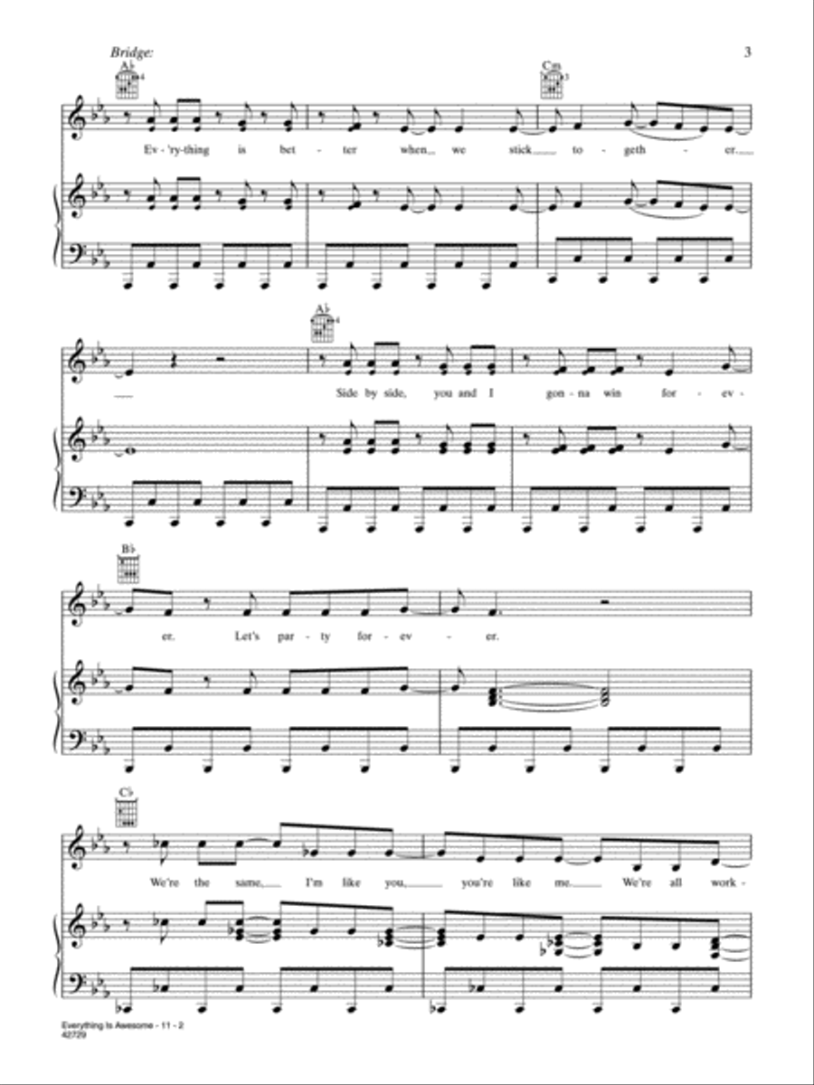 Everything is Awesome (Awesome Remixxx!!!) Piano, Vocal, Guitar scores gallery preview page 2