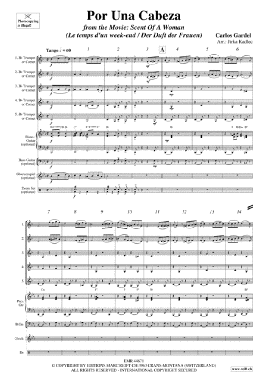 Por Una Cabeza Trumpet scores gallery preview page 3