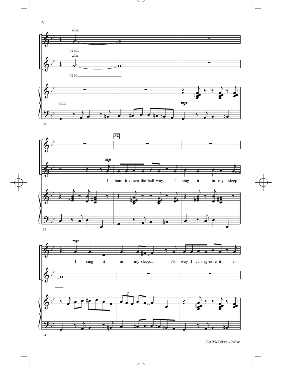 Earworm 2-Part scores gallery preview page 4
