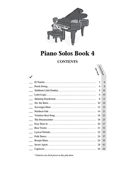 Piano Solos Book 4 - Book with Online Audio
