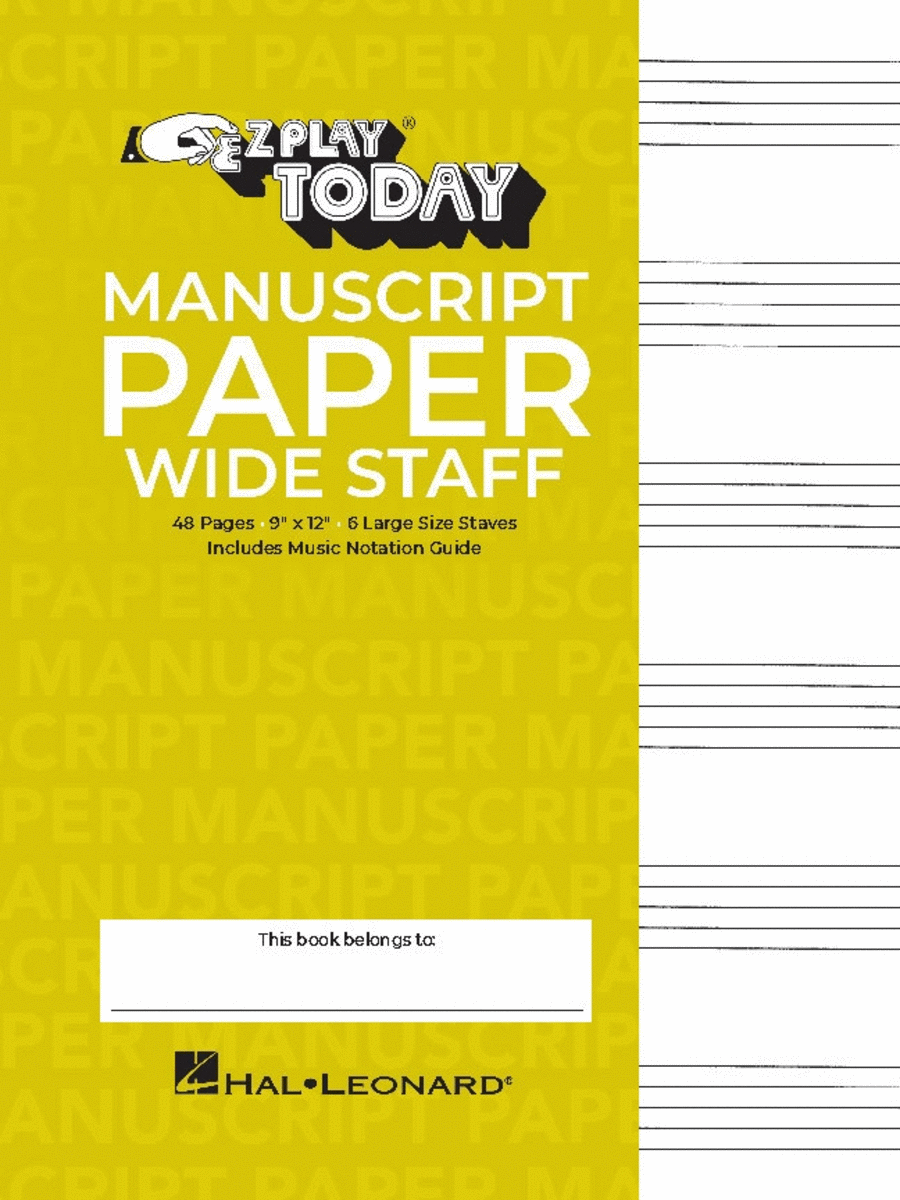 Manuscript Paper (Wide Staff) 