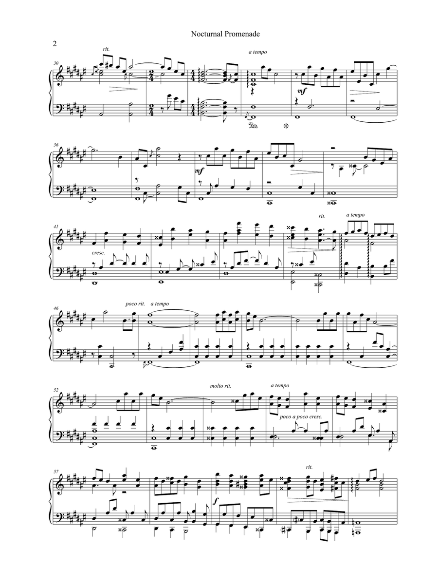 Nocturnal Promenade Piano Solo scores gallery preview page 2
