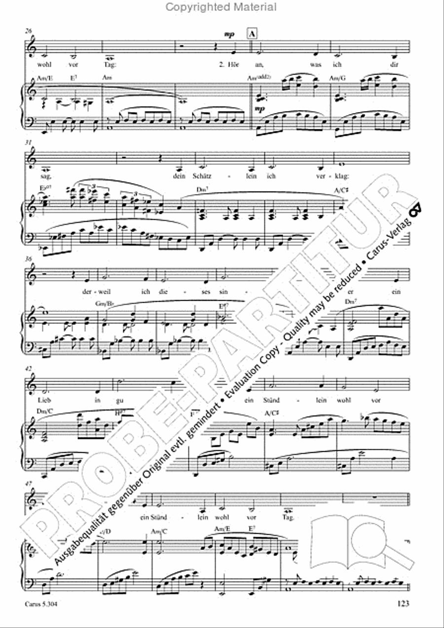 Schindler: Rosenzeit. Ein Liederzyklus uber die Liebe. Chansons fur Singstimme und Klavier Piano scores gallery preview page 124