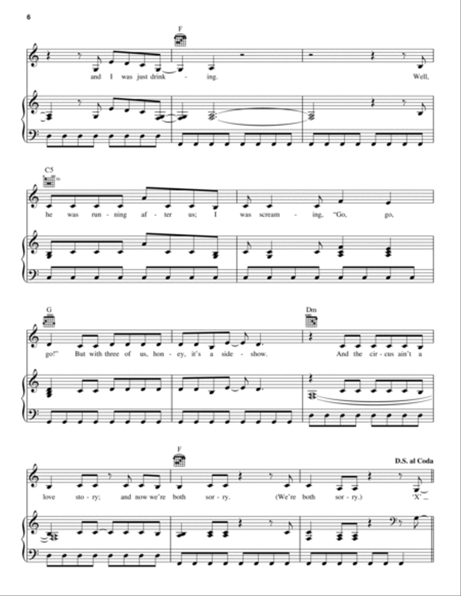 Getaway Car Piano, Vocal, Guitar scores gallery preview page 6