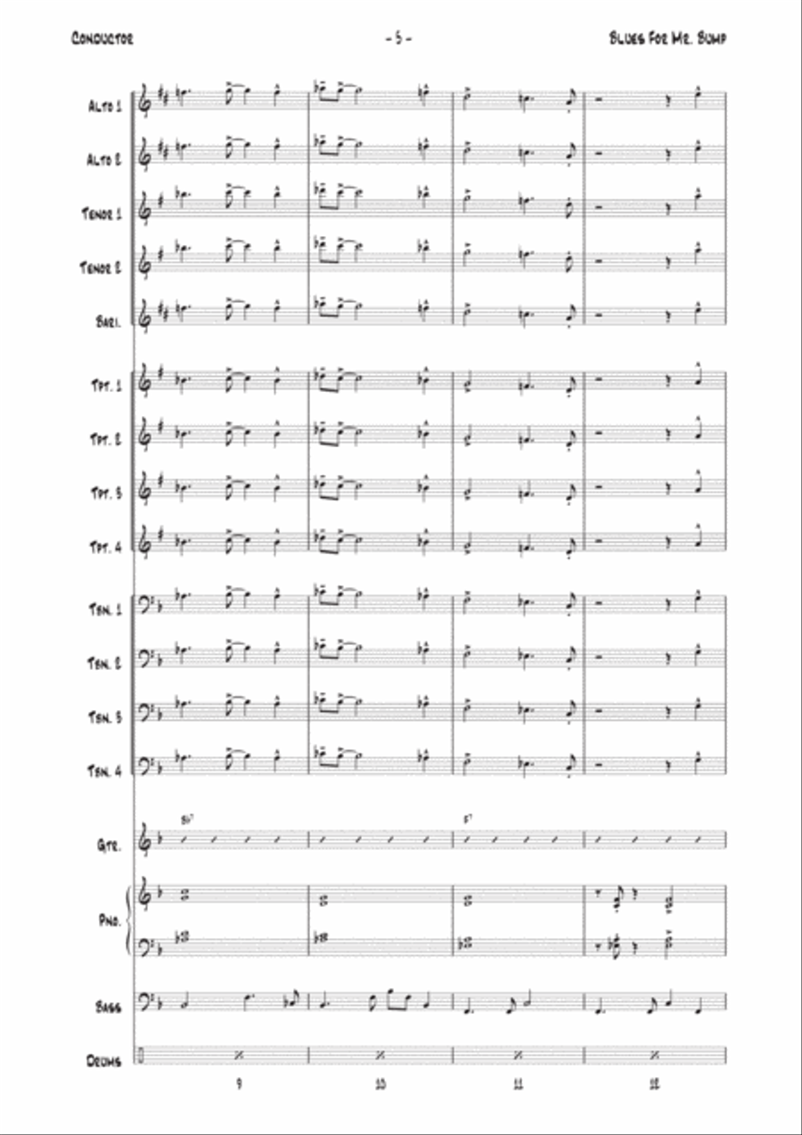 Blues For Mr. Bump Jazz Ensemble scores gallery preview page 5