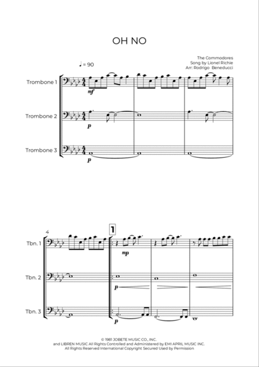 Oh No Oh No Trombone Solo scores gallery preview page 2