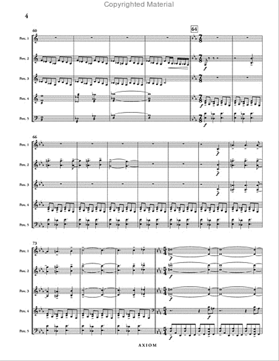 Axiom (score only) Percussion Ensemble scores gallery preview page 5