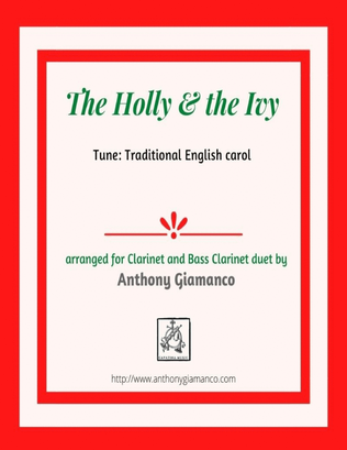 Book cover for The Holly and the Ivy (duet for B-flat Clarinet and Bass Clarinet)