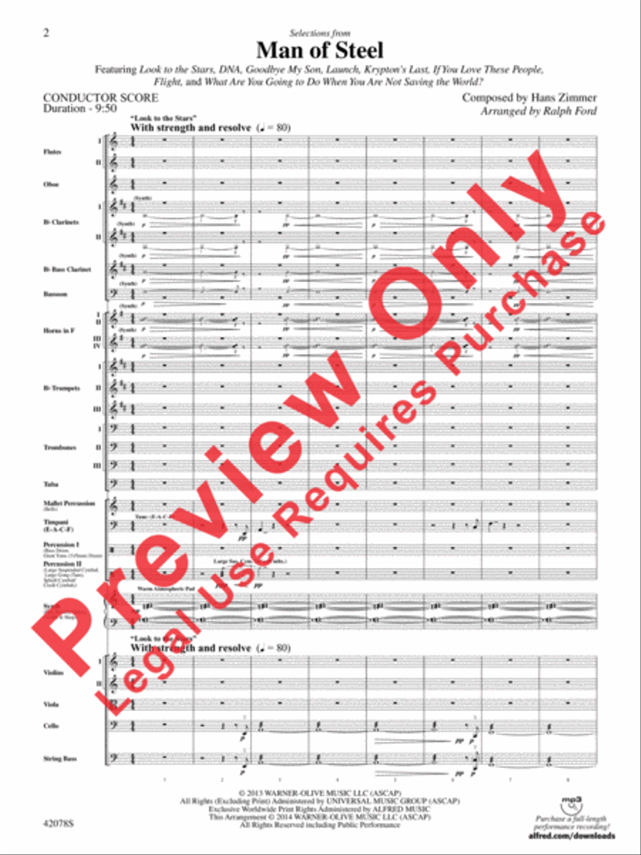 Man of Steel, Selections from Full Orchestra scores gallery preview page 3