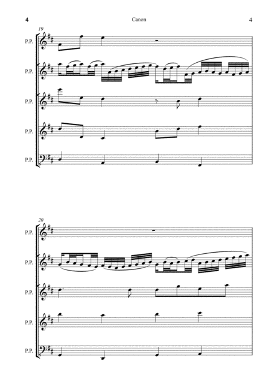Pachelbel - Canon Small Ensemble scores gallery preview page 4