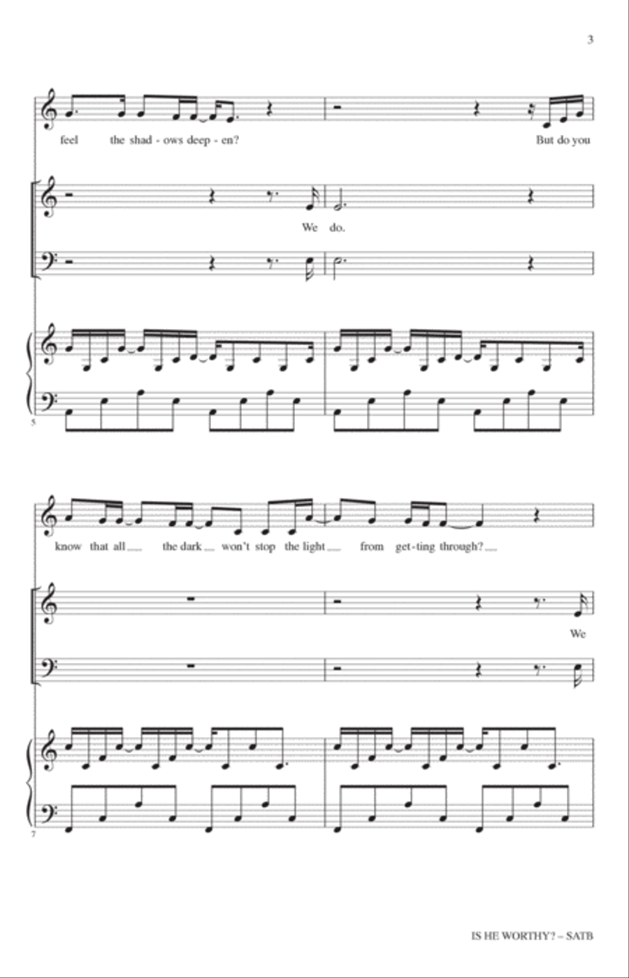 Is He Worthy? (arr. Heather Sorenson) 4-Part scores gallery preview page 2