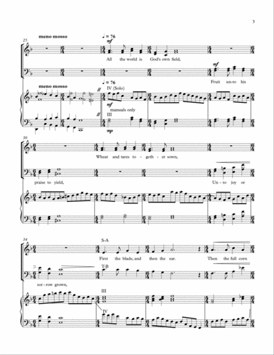 Come Ye Thankful People, Come 4-Part scores gallery preview page 3