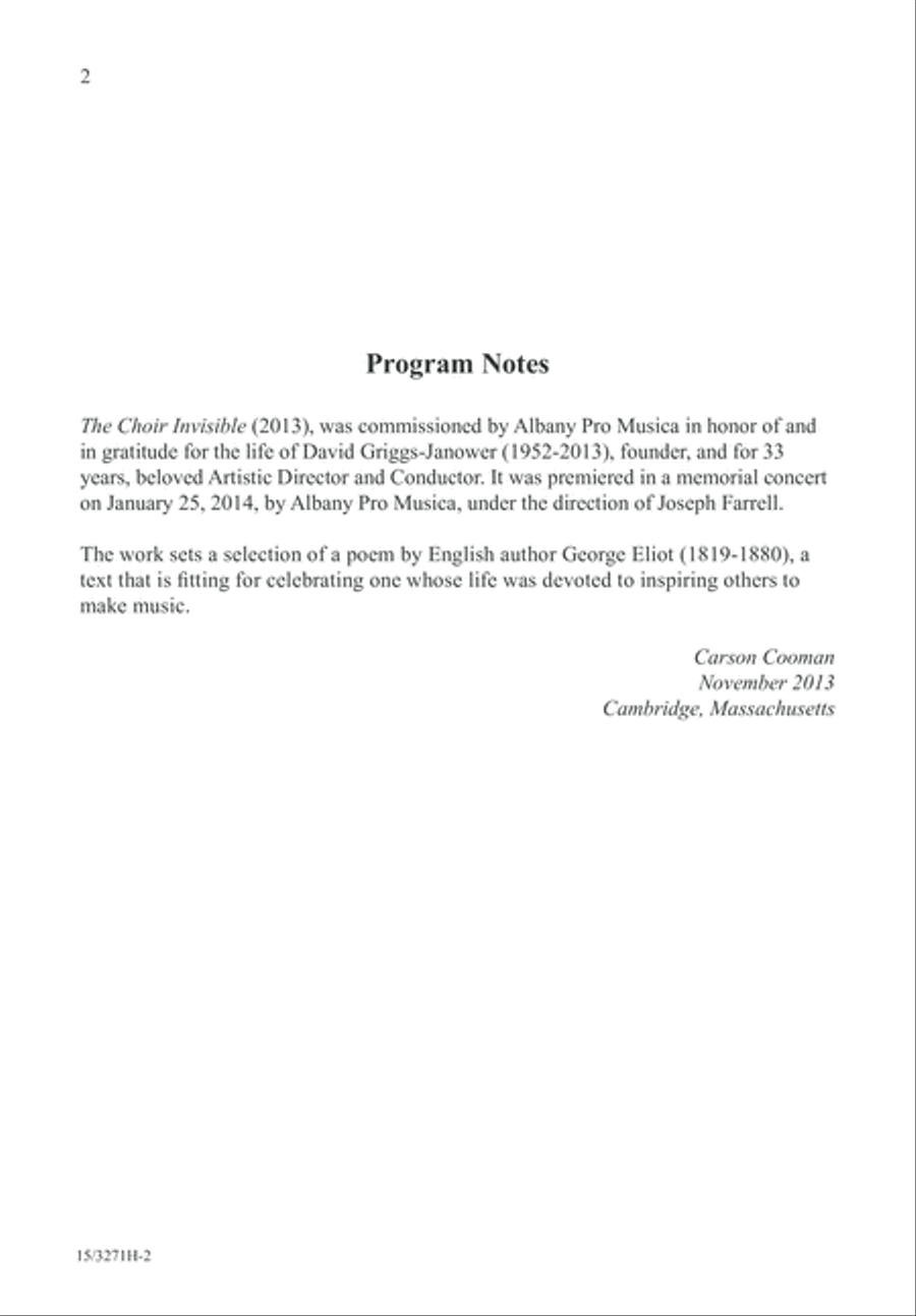 The Choir Invisible 4-Part scores gallery preview page 2