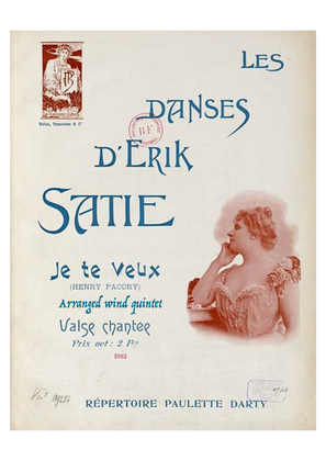 Book cover for Satie: Je Te Veux - wind quintet