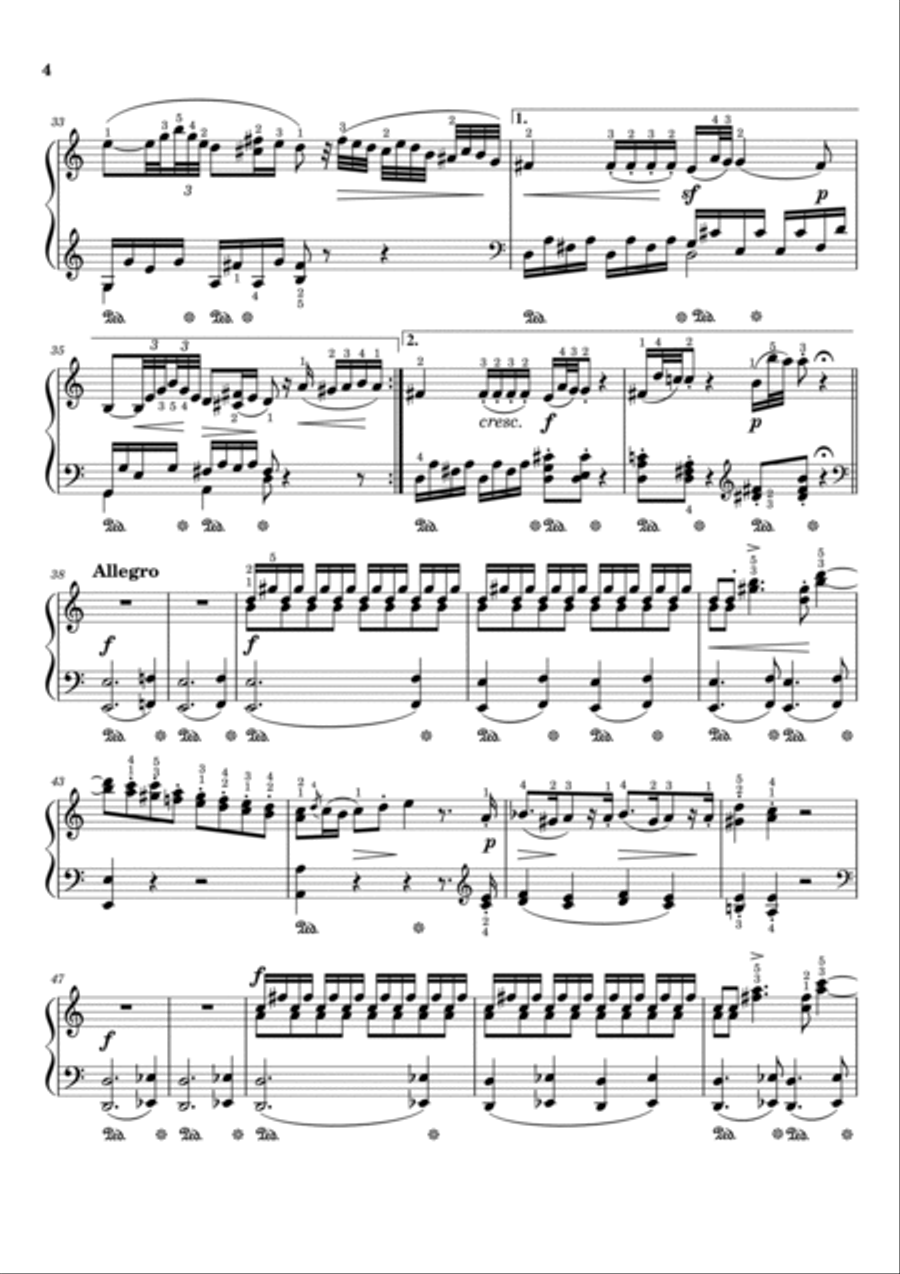 Mozart - Fantasia No.4 in C minor, K.475 - Original With Fingered - For Piano Solo Complete Piano Solo scores gallery preview page 4
