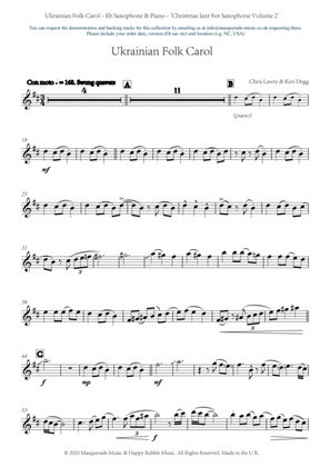 Ukrainian Folk Carol - Eb Saxophone and Piano (swing style!) by Chris Lawry and Keri Degg. Includes