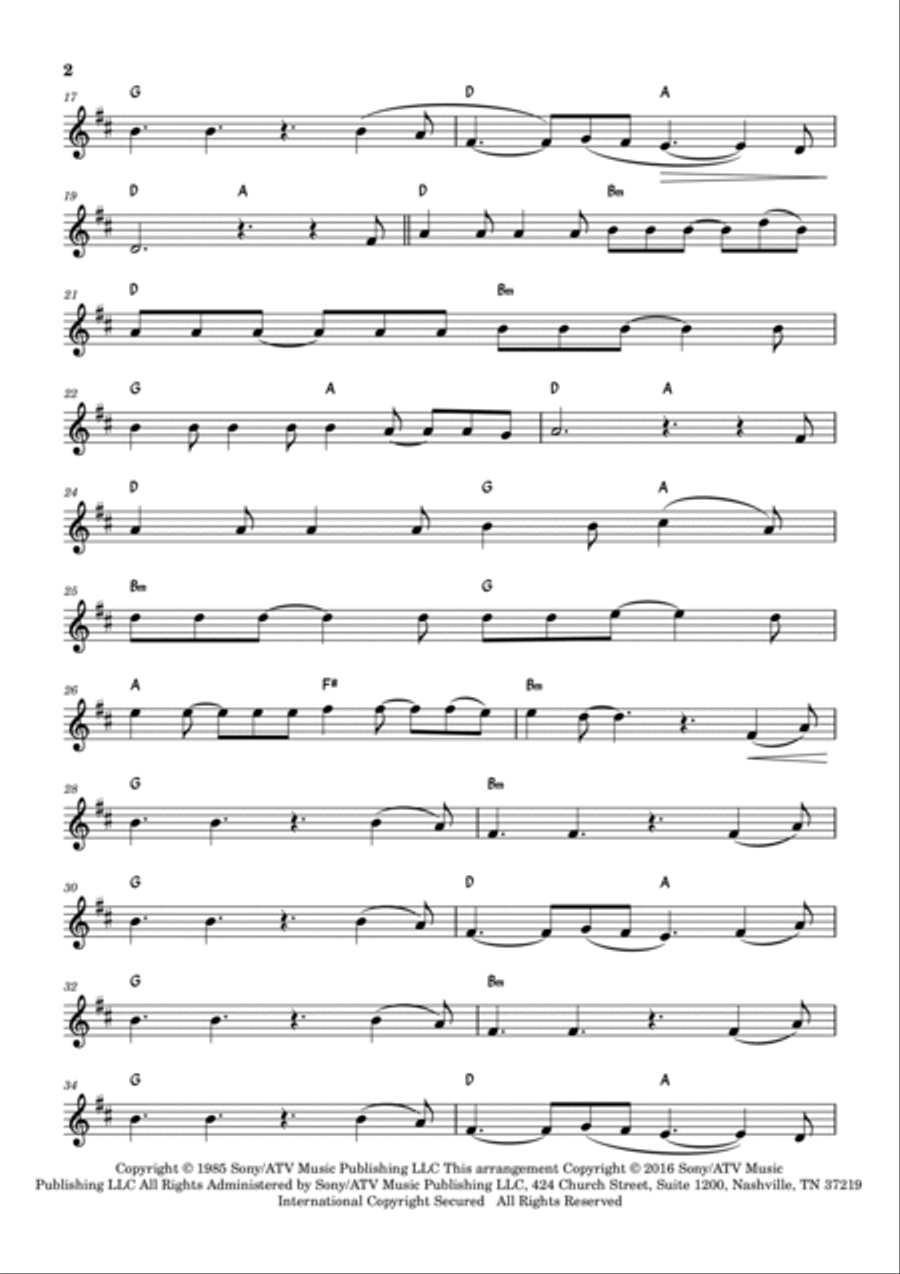 Hallelujah Tenor Saxophone scores gallery preview page 2