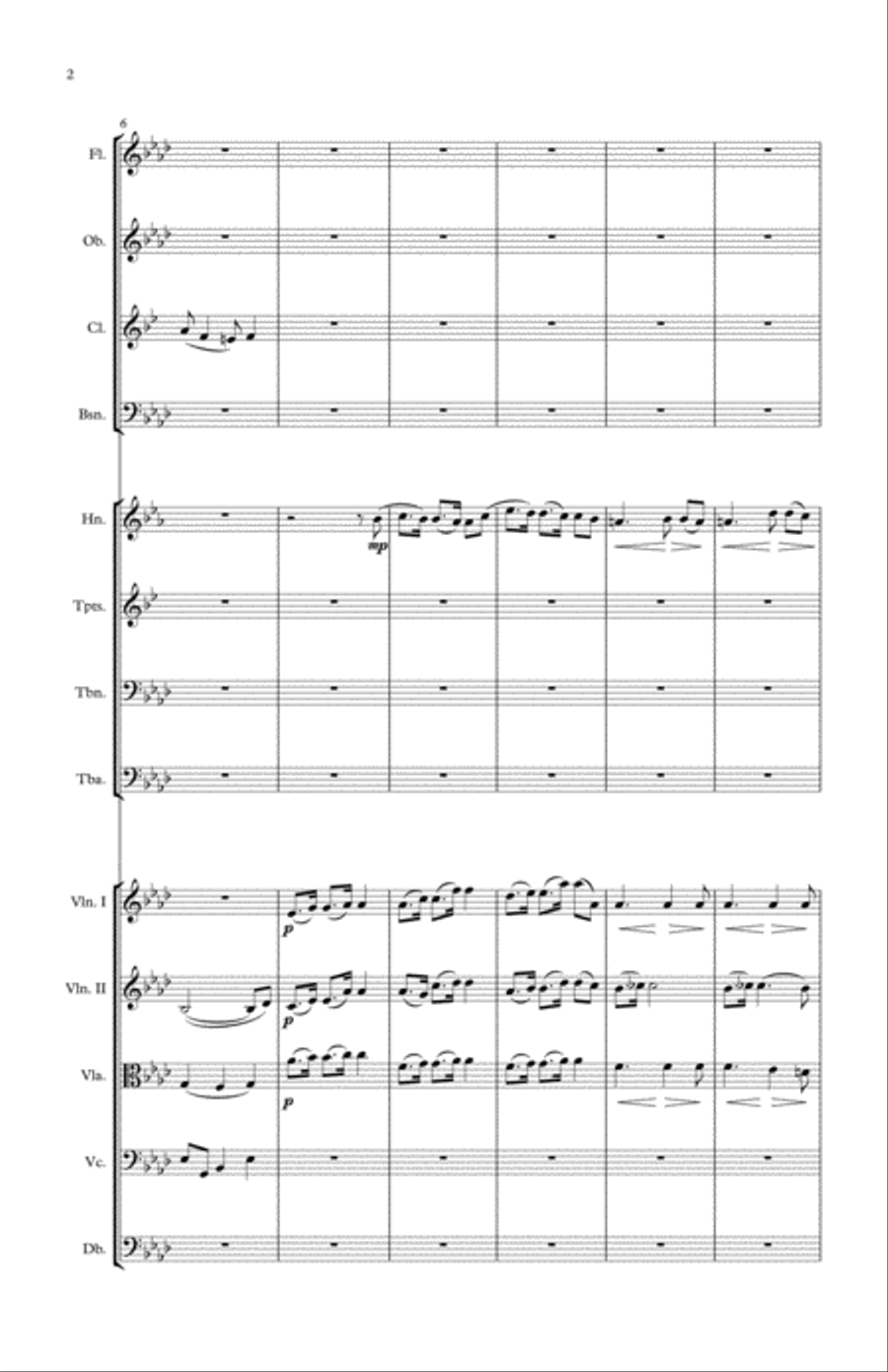 An Orchestration of the Second Movement of Brahms' C minor String Quartet String Quartet scores gallery preview page 2