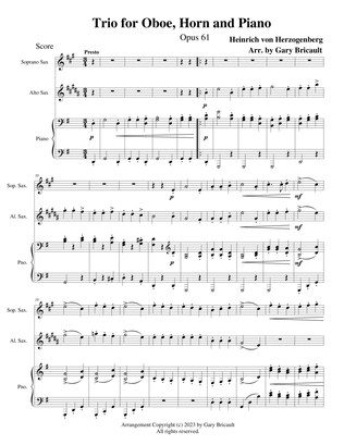 Trio for Oboe, Horn and Piano - Opus 61 - Presto