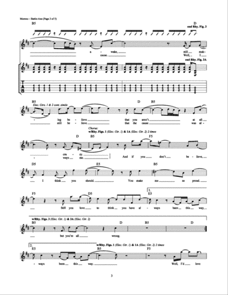 Battle-Axe Electric Guitar scores gallery preview page 3