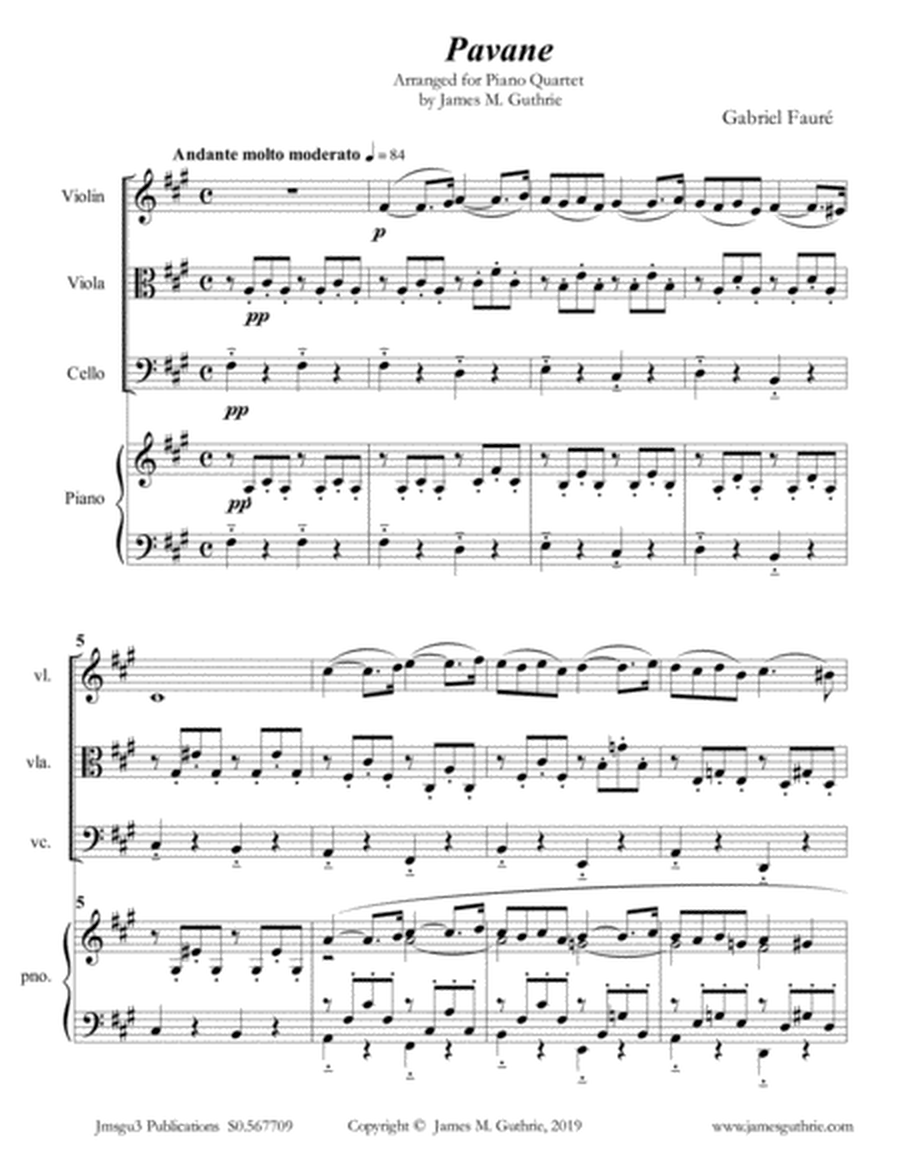 Fauré: Pavane Op. 50 for Piano Quartet image number null