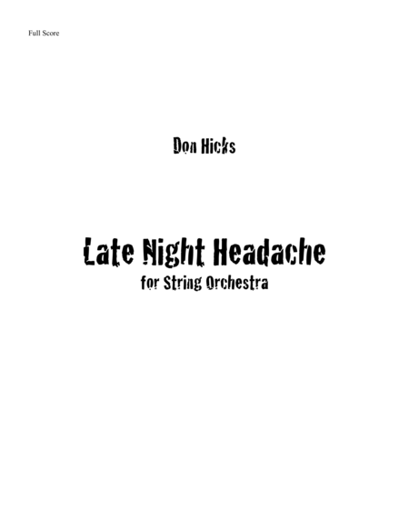 Late Night Headache for Intermediate String Orchestra image number null