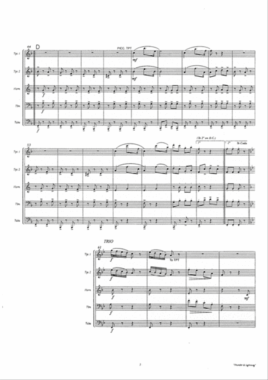 Thunder & Lightning Brass Quintet scores gallery preview page 6