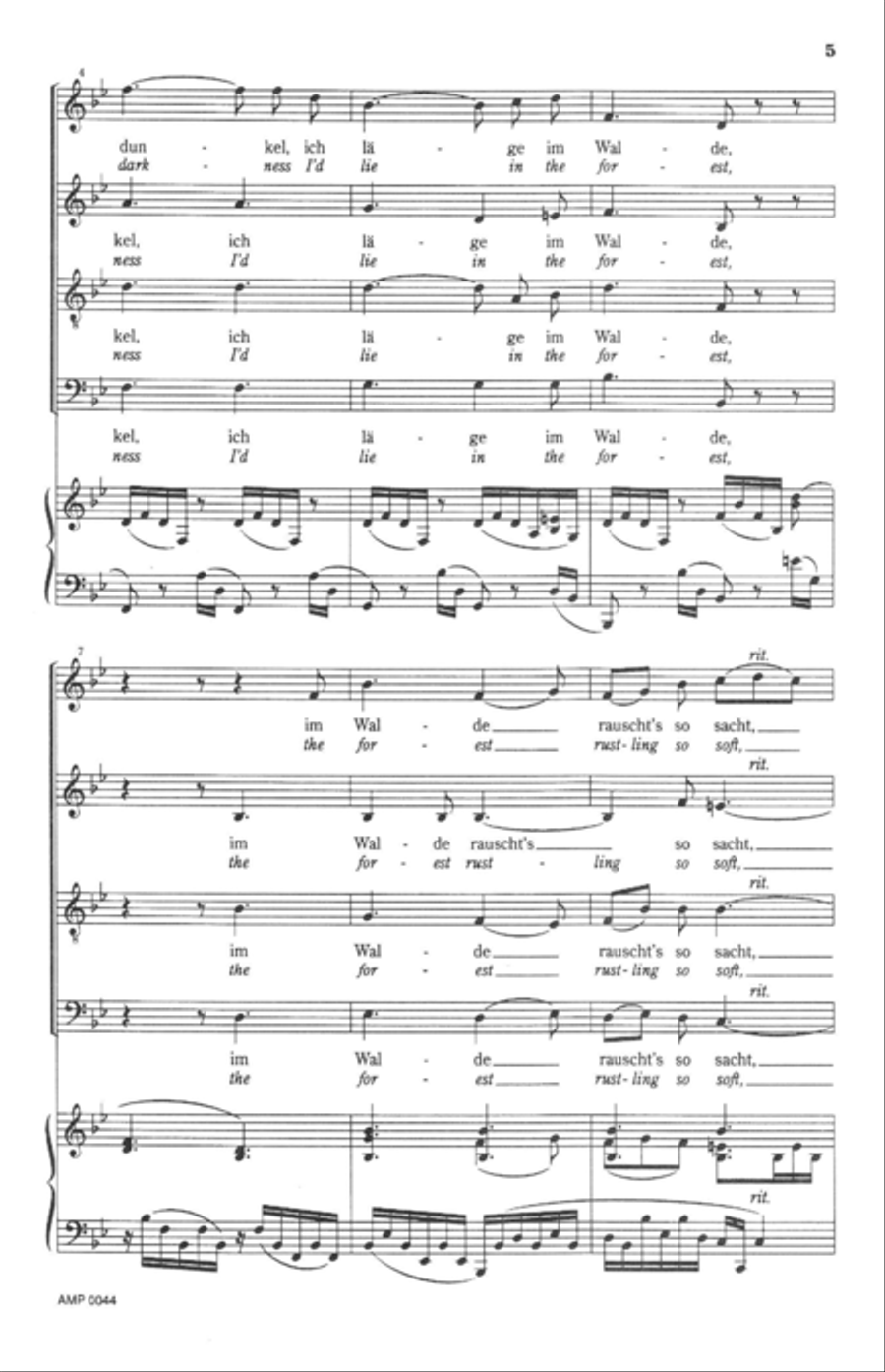 Die Einsame (from Vier Notturnos, Op. 22, no. 1) 4-Part scores gallery preview page 7