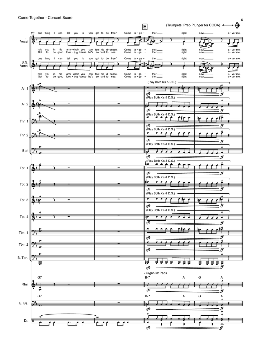 Come Together Jazz Ensemble scores gallery preview page 5