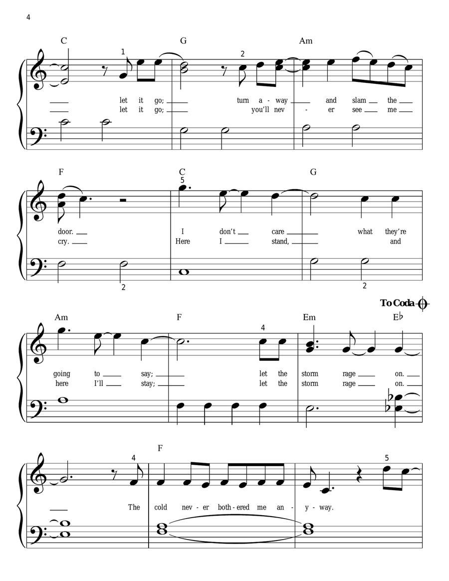 Let It Go Easy Piano scores gallery preview page 4