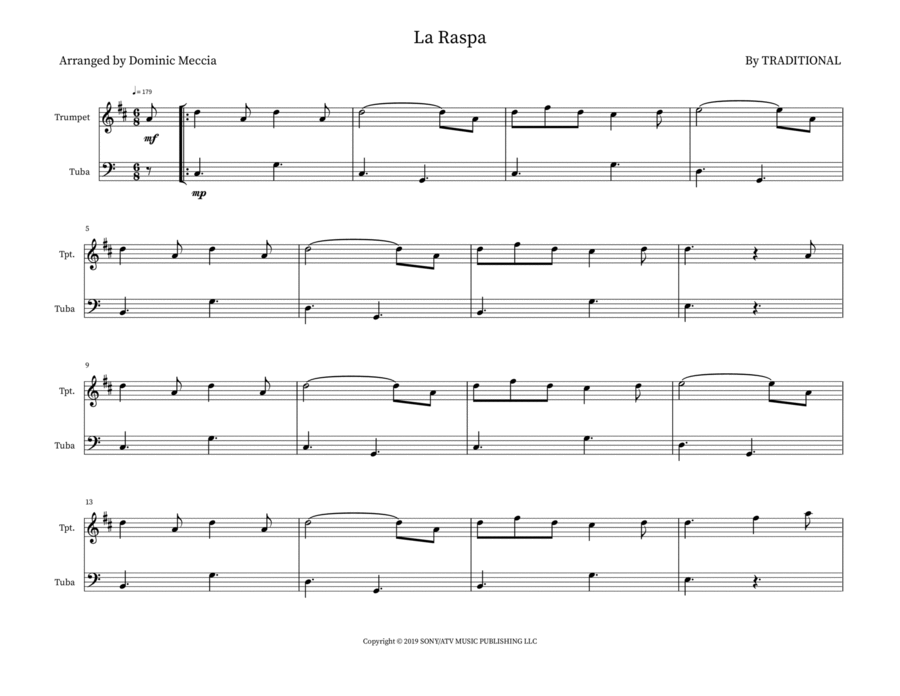 La Raspa Brass Duet scores gallery preview page 1