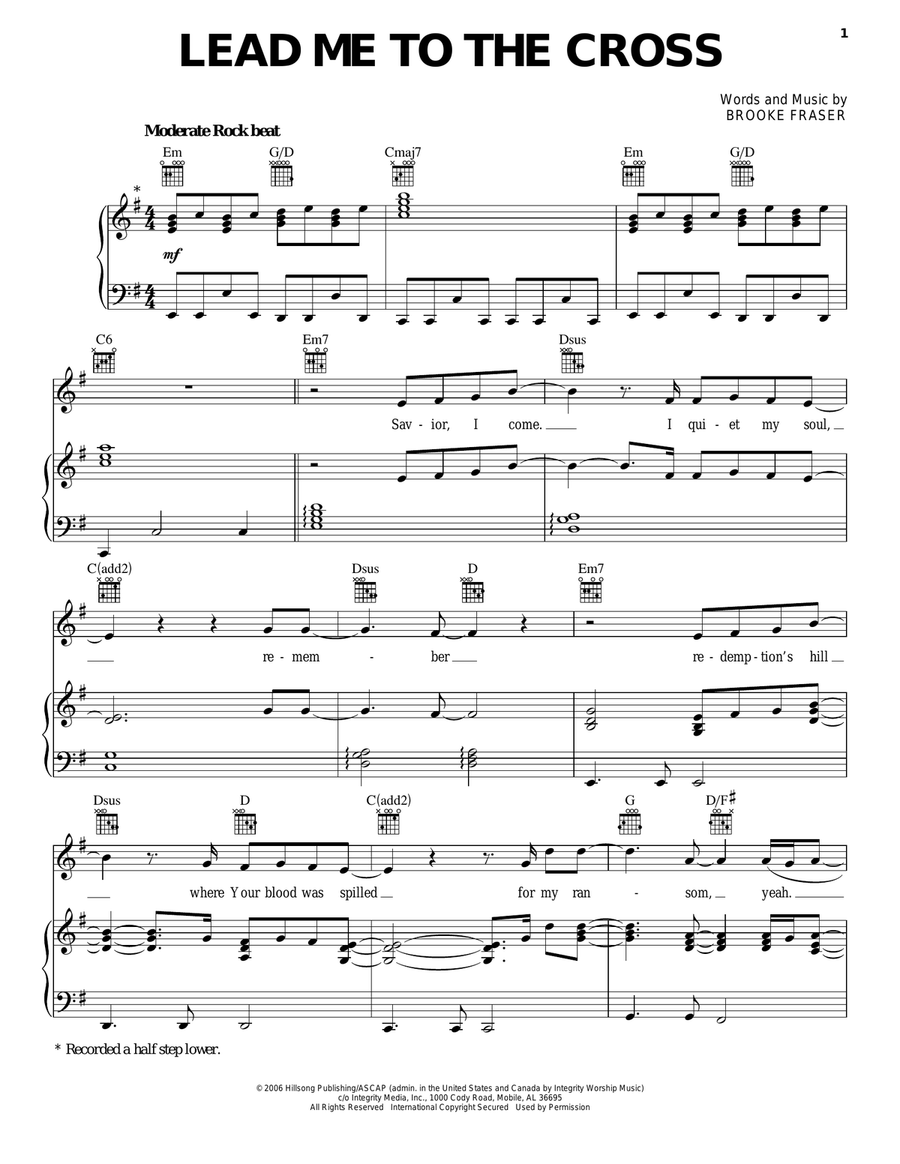 Lead Me To The Cross Acoustic Guitar scores gallery preview page 1