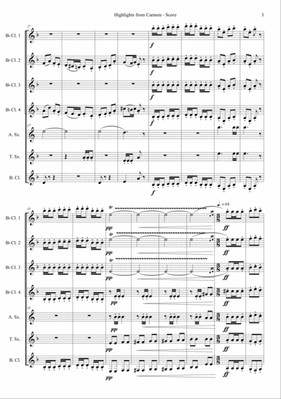 Highlights from Carmen for woodwind ensemble Woodwind Ensemble scores gallery preview page 5