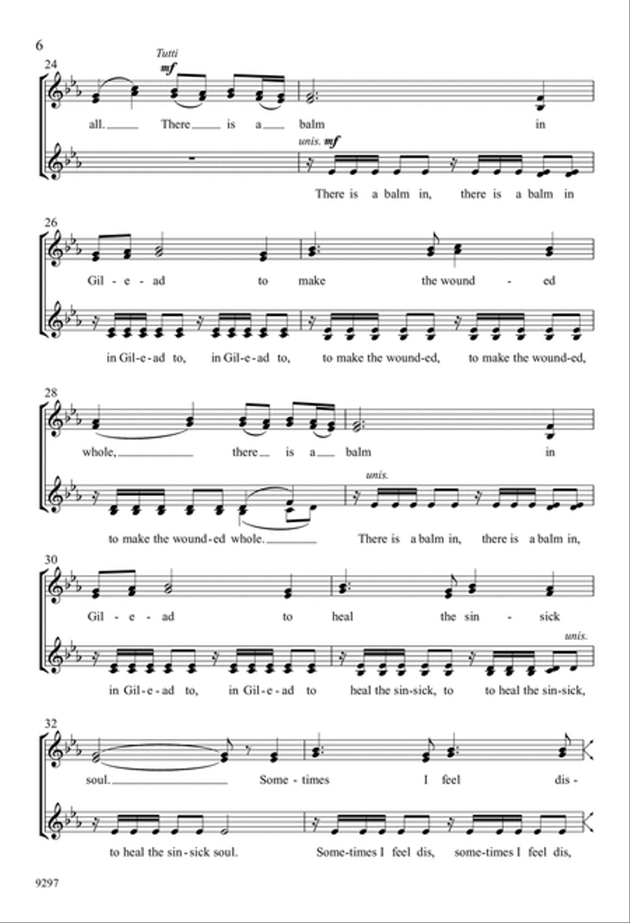 There Is a Balm in Gilead 4-Part scores gallery preview page 6